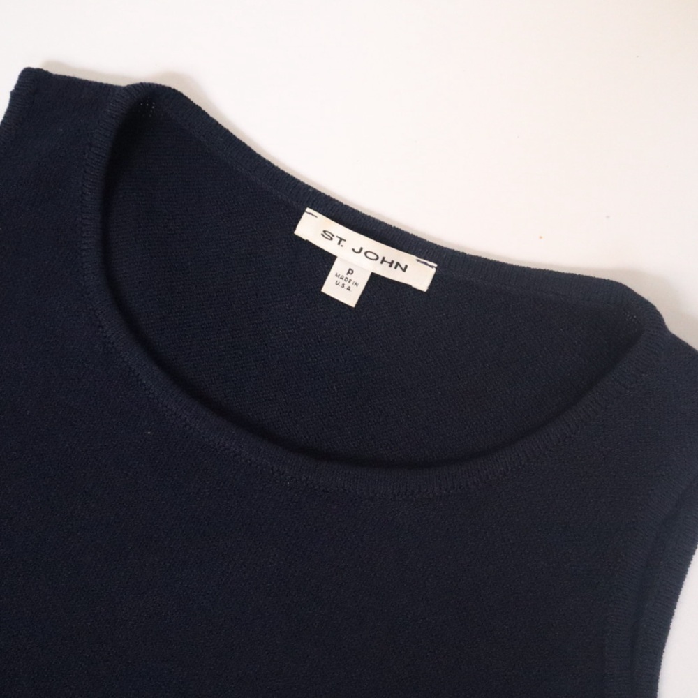 Navy St John Vest Top